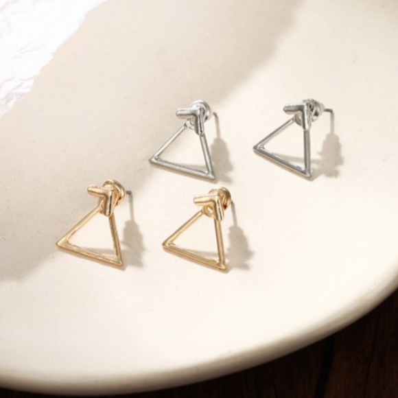 Dainty Geometric Peekaboo Earrings - Picture 3 of 11